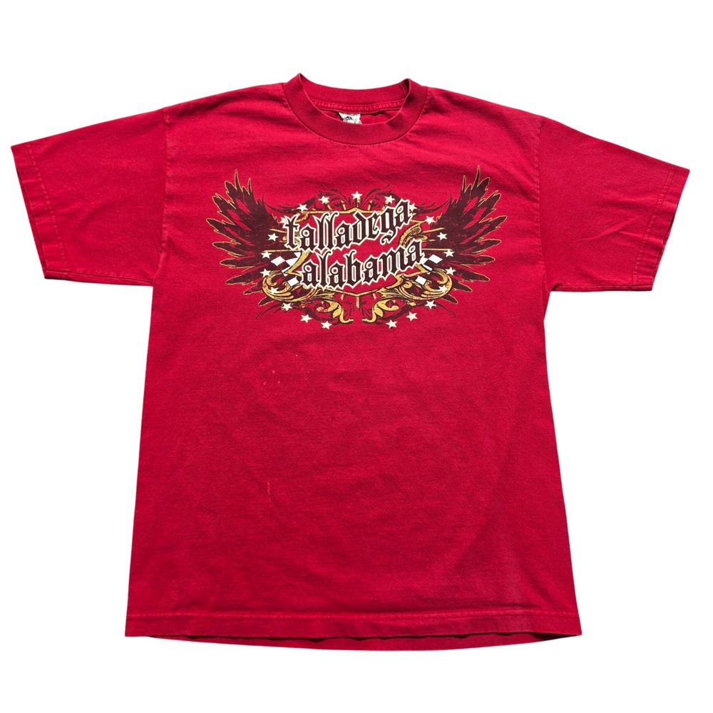 Y2K Aesthetic Gorpcore Tee Mens M Red Talladega Alabama Racing Aaron's 499 2008